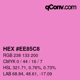 Color code: HEX #EE85C8 | qconv.com