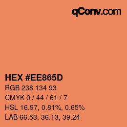 カラーコード: HEX #EE865D | qconv.com