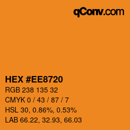 Color code: HEX #EE8720 | qconv.com