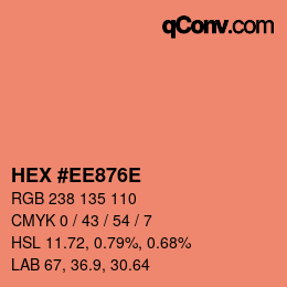Color code: HEX #EE876E | qconv.com