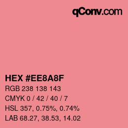 カラーコード: HEX #EE8A8F | qconv.com