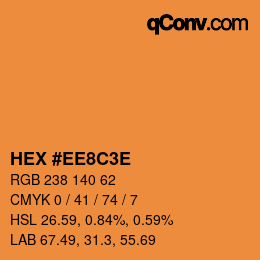 Farbcode: HEX #EE8C3E | qconv.com