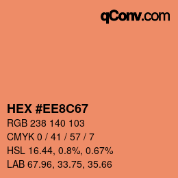 Color code: HEX #EE8C67 | qconv.com