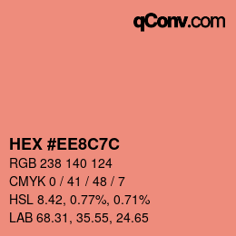 Color code: HEX #EE8C7C | qconv.com