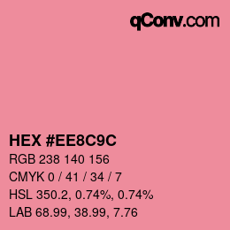 Farbcode: HEX #EE8C9C | qconv.com