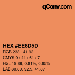 颜色代码: HEX #EE8D5D | qconv.com