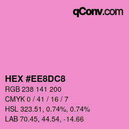 カラーコード: HEX #EE8DC8 | qconv.com