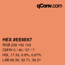 Color code: HEX #EE8E67 | qconv.com