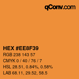 Color code: HEX #EE8F39 | qconv.com