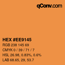 颜色代码: HEX #EE9145 | qconv.com