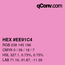 Farbcode: HEX #EE91C4 | qconv.com