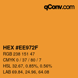 カラーコード: HEX #EE972F | qconv.com