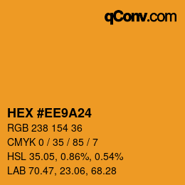 Color code: HEX #EE9A24 | qconv.com