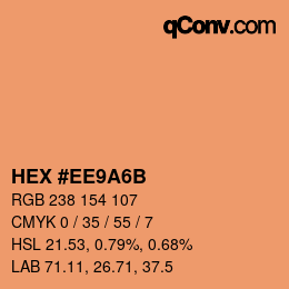 Color code: HEX #EE9A6B | qconv.com