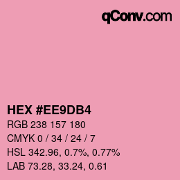 カラーコード: HEX #EE9DB4 | qconv.com