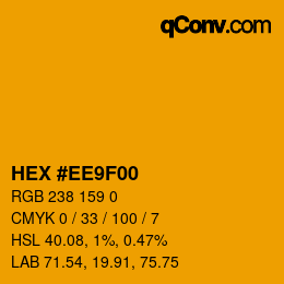 Color code: HEX #EE9F00 | qconv.com