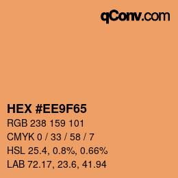 颜色代码: HEX #EE9F65 | qconv.com