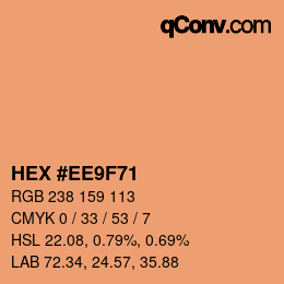 カラーコード: HEX #EE9F71 | qconv.com