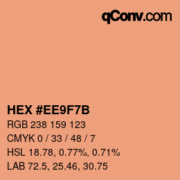 Color code: HEX #EE9F7B | qconv.com