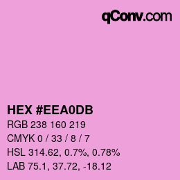 颜色代码: HEX #EEA0DB | qconv.com