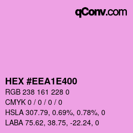 Color code: HEX #EEA1E400 | qconv.com