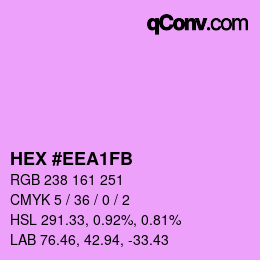 Color code: HEX #EEA1FB | qconv.com