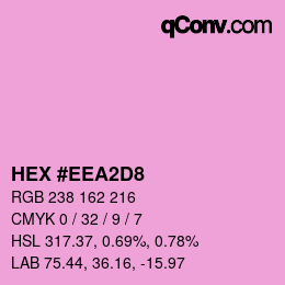 カラーコード: HEX #EEA2D8 | qconv.com