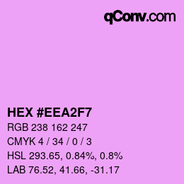 Código de color: HEX #EEA2F7 | qconv.com