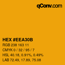 カラーコード: HEX #EEA30B | qconv.com