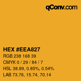 カラーコード: HEX #EEA827 | qconv.com
