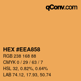 カラーコード: HEX #EEA858 | qconv.com