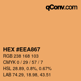 カラーコード: HEX #EEA867 | qconv.com