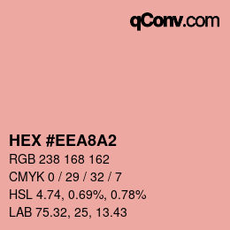 颜色代码: HEX #EEA8A2 | qconv.com
