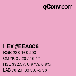 颜色代码: HEX #EEA8C8 | qconv.com