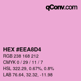 Color code: HEX #EEA8D4 | qconv.com