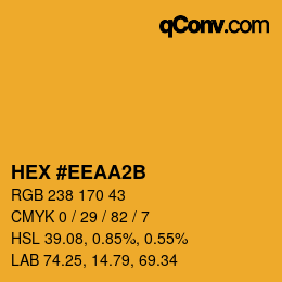 Color code: HEX #EEAA2B | qconv.com