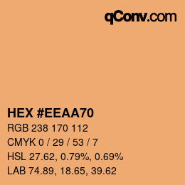 カラーコード: HEX #EEAA70 | qconv.com