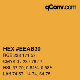 Color code: HEX #EEAB39 | qconv.com