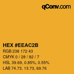 カラーコード: HEX #EEAC2B | qconv.com