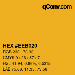 Color code: HEX #EEB020 | qconv.com