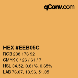 Farbcode: HEX #EEB05C | qconv.com