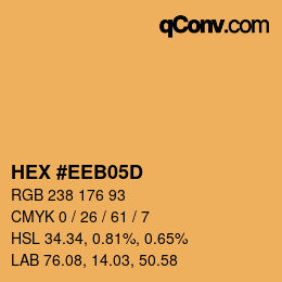 Color code: HEX #EEB05D | qconv.com