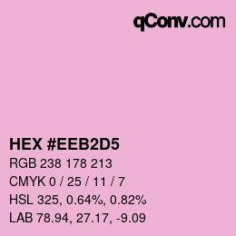 カラーコード: HEX #EEB2D5 | qconv.com