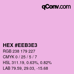 Color code: HEX #EEB3E3 | qconv.com