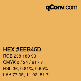 Color code: HEX #EEB45D | qconv.com