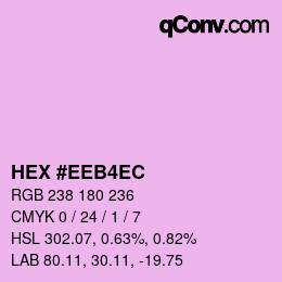 Color code: HEX #EEB4EC | qconv.com