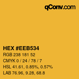 カラーコード: HEX #EEB534 | qconv.com
