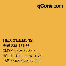 カラーコード: HEX #EEB542 | qconv.com