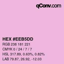 Color code: HEX #EEB5DD | qconv.com