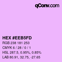 颜色代码: HEX #EEB5FD | qconv.com